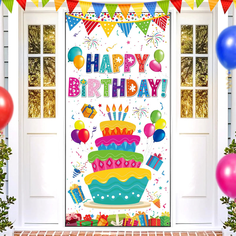 Rainbow Festive Birthday Door Banner 73x35