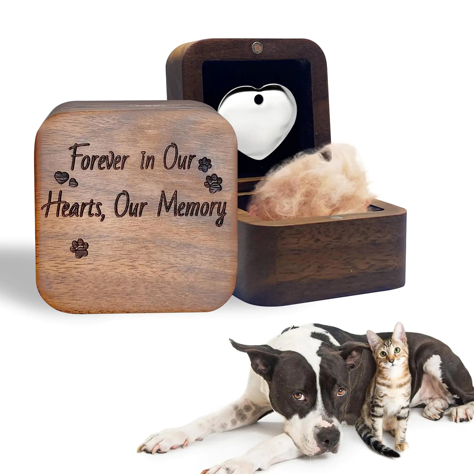 Walnut Wood Pet Memorial Box