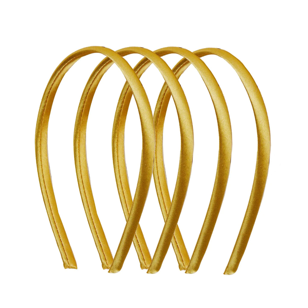 Satin Sleek Women's Headbands 4-Pack (Gold)