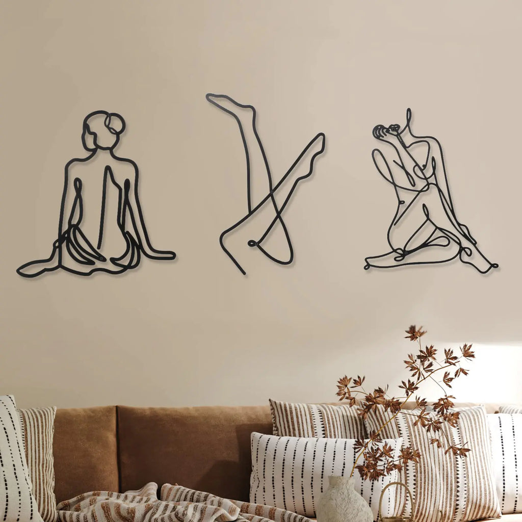 3-Piece Elegant Metal Women Art