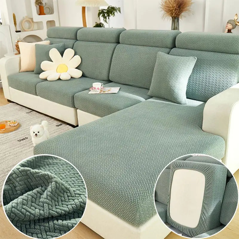 MAOILY Magic Sofa Covers Washable Sectional Couch Covers Sofa Couch Cushion Covers Soothing Home Sofa Covers Sofa Hero Covers for Couch Stretch Slipcovers for Pets (Pine GreenBack Cover M)